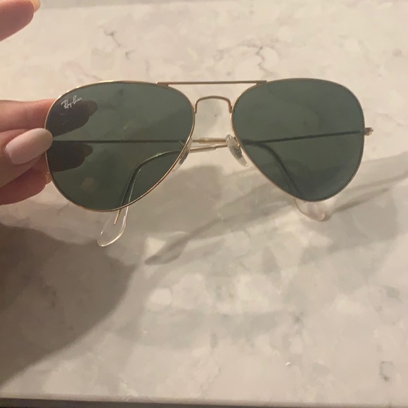 Ray Ban Black and Gold Aviators